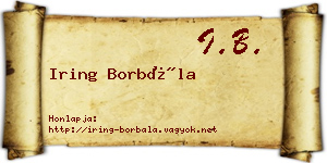 Iring Borbála névjegykártya